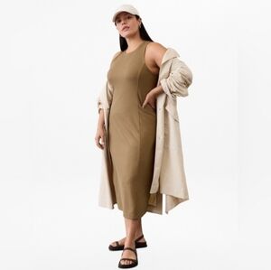 Womens Athleta Brown Ribbed Dress